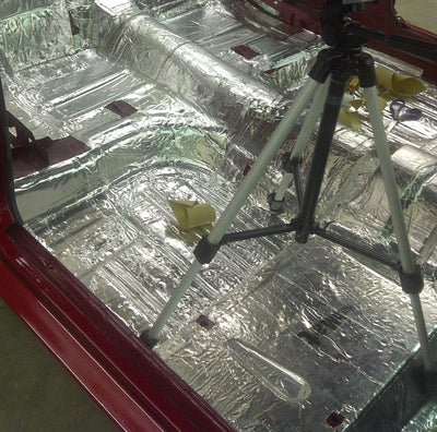 FLOOR PAN CUSTOM INSULATION KIT POLYMER BLACK BACKING SILVER