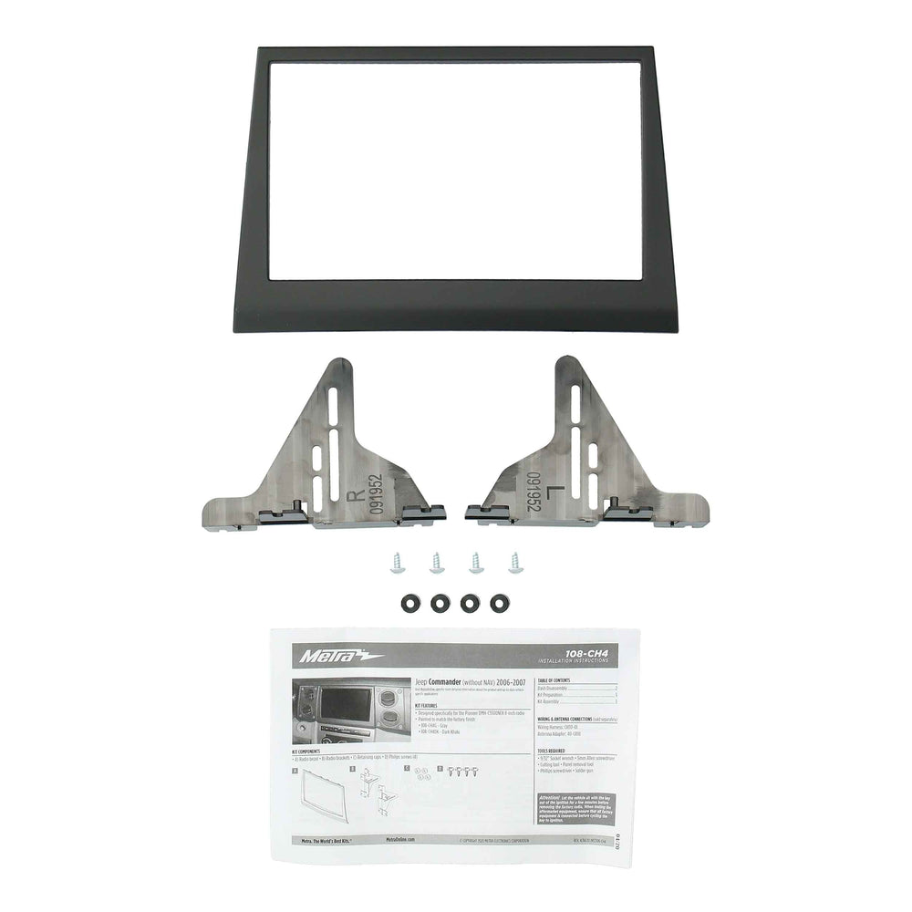 06-07 JEEP COMMANDER W/O NAV - PIONEER 8 INCH RADIOS DASH KIT- GRAY