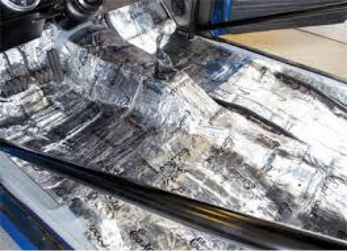 FLOOR PAN CUSTOM INSULATION KIT POLYMER BLACK BACKING SILVER
