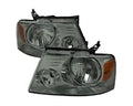 HEADLIGHTS WITH AMBER REFLECTOR CHROME HOUSING LIGHT SMOKED LENS