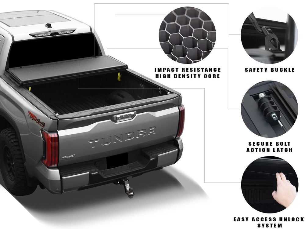 24C TACOMA COVEREX 5FT TFX SERIES LOW PROFILE TRIFOLD TONNEAU COVER