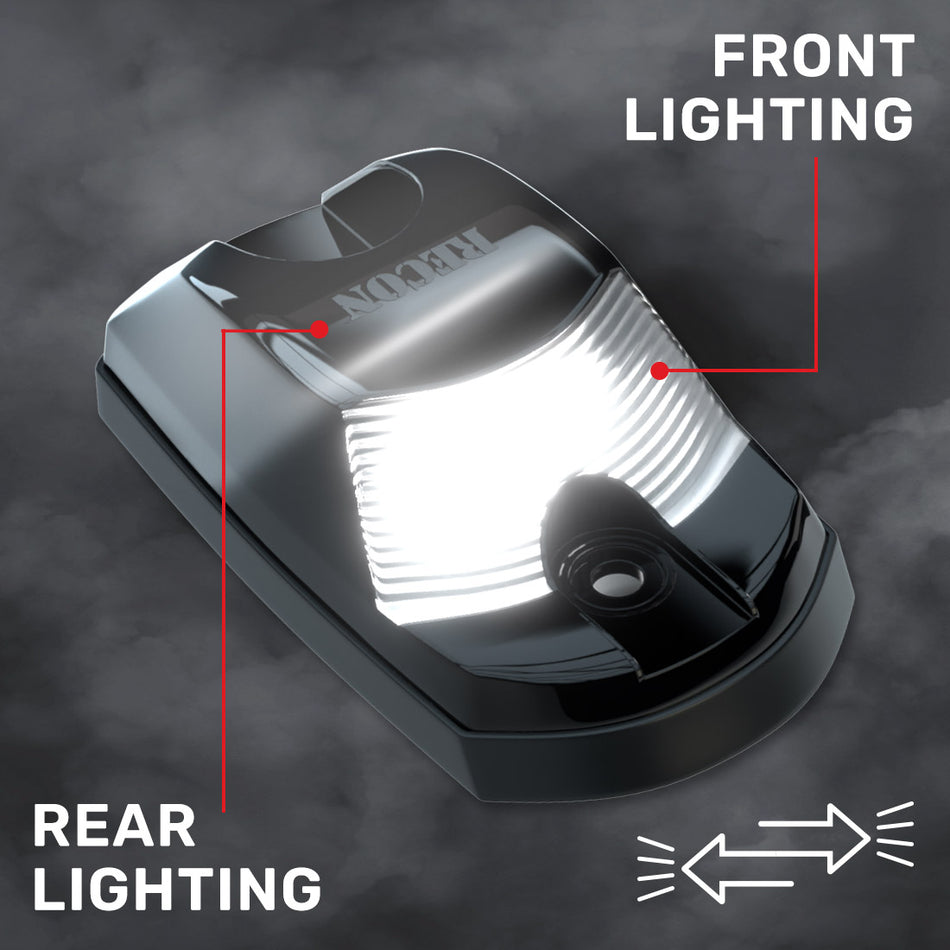 Ford 17-23 Superduty (1-Piece Single Cab Light) Smoked Cab Roof Light Lens with 2-Way Forward Rear Facing White ULTRA High-Power LEDs - 1-Piece Single Cab Light ONLY