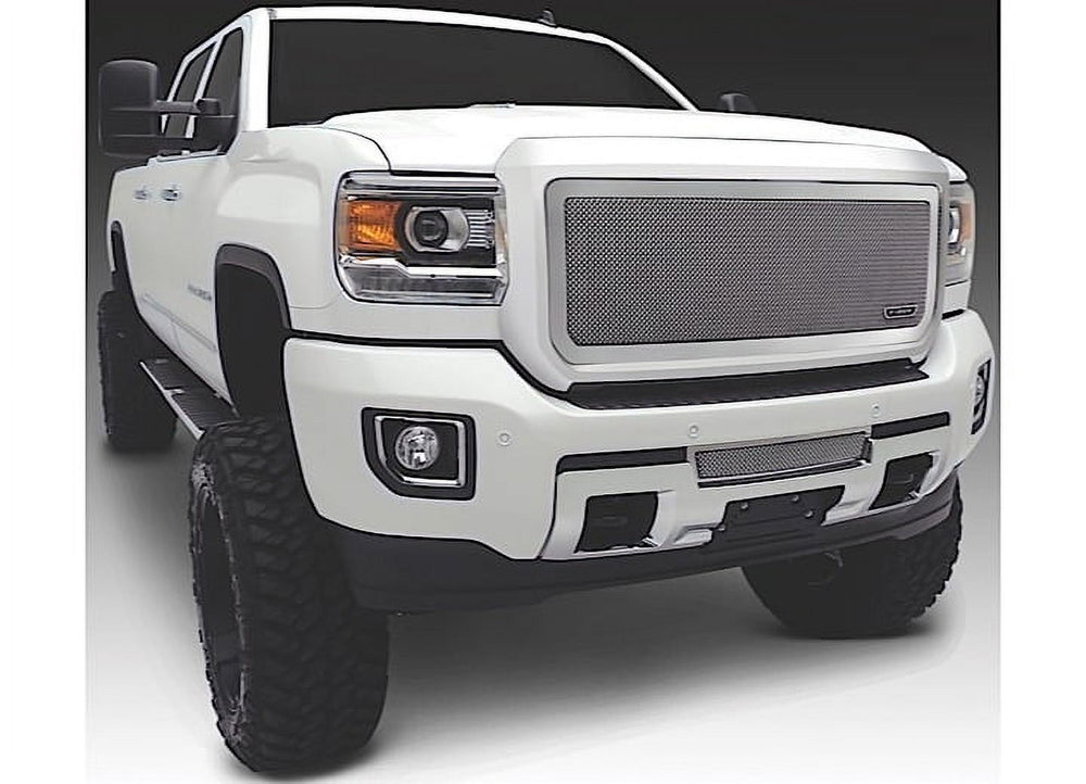 0713 GMC SIERRA 1500(NOT ALL TERRAIN CHROME GRILLE MODEL) OVERLAY W/ LOGO CUTOUT BILLET GRILLE