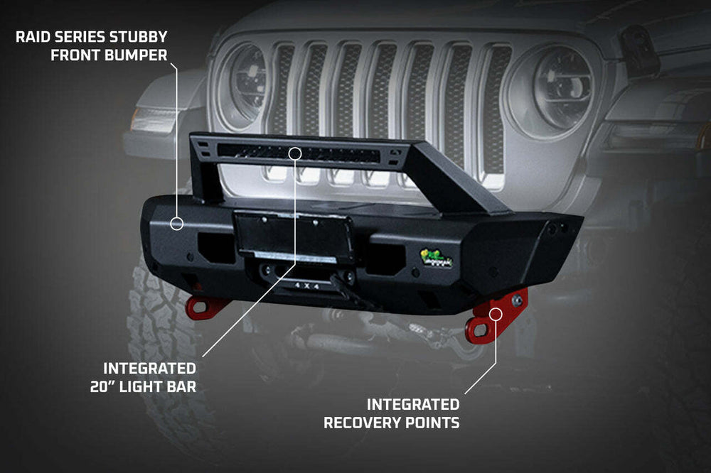 0717 WRANGLER JK RAID SERIES STUBBY FRONT BUMPER KIT W/O LIGHT BAR