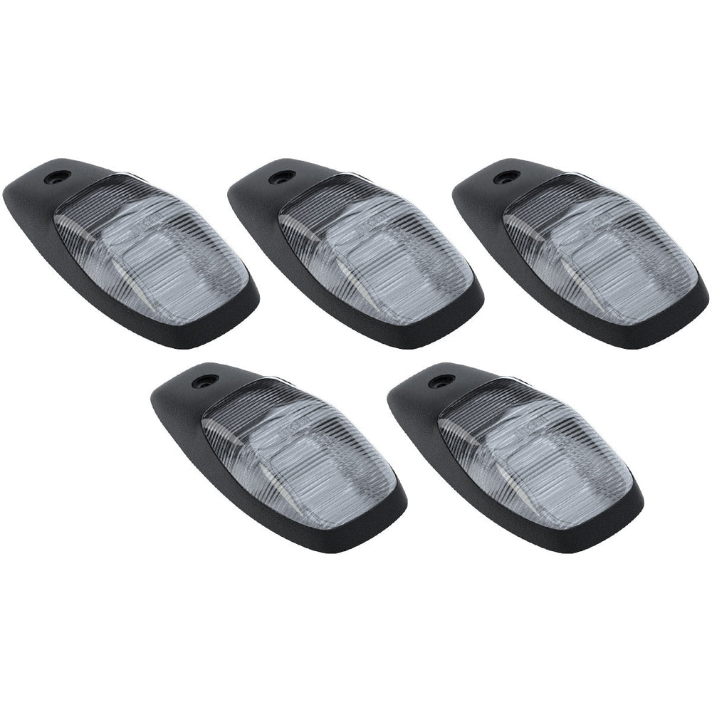 Dodge 19-23 RAM Heavy-Duty 2500 3500 (5-Piece Set) Clear Cab Roof Light Lens with RGB (Multi-Colored) High-Power LED s - Complete Kit With Wiring Hardware - ATTN: Cab Lights are User Controlled by Bluetooth Using App Thru Mobile Phone / Tablet - MULTI