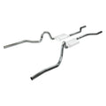 Crossmember Back Without X-Pipe Exhaust System 70-71 GTO 68-72 442 Split Rear Dual Exit 2.5 in Intermediate Tail Pipe Hardware Incl Muffler And Tip Not Incl Natural 409 Stainless Steel Pypes Exhaust