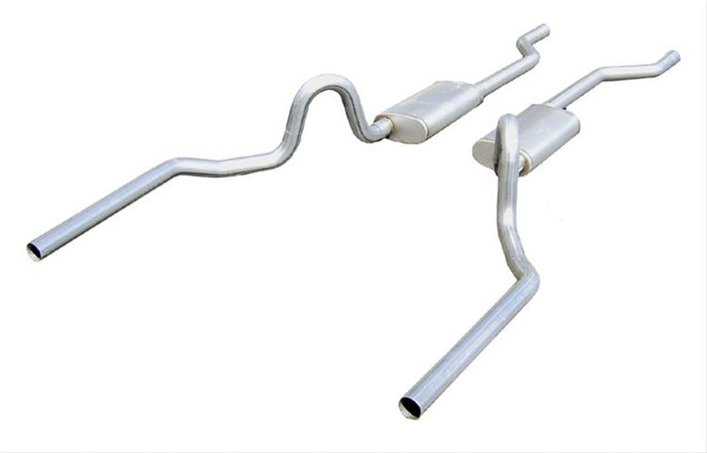 Crossmember Back Without X-Pipe Exhaust System 64-72 A-Body Split Rear Dual Exit 2.5 in Intermediate And Tail Pipe Violator Mufflers Hardware Tip Not Incl Natural 409 Stainless Steel Pypes Exhaust