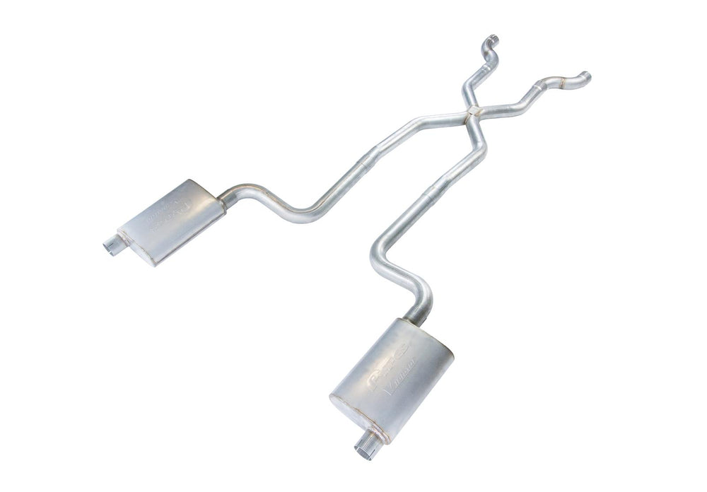 Crossmember Back w X-Pipe Exhaust System 68-73 Corvette C3 Split Rear Dual Exit 2.5 in Intermediate And Tail Pipe Violator Mufflers Hardware Incl Tip Not Incl Pypes Exhaust