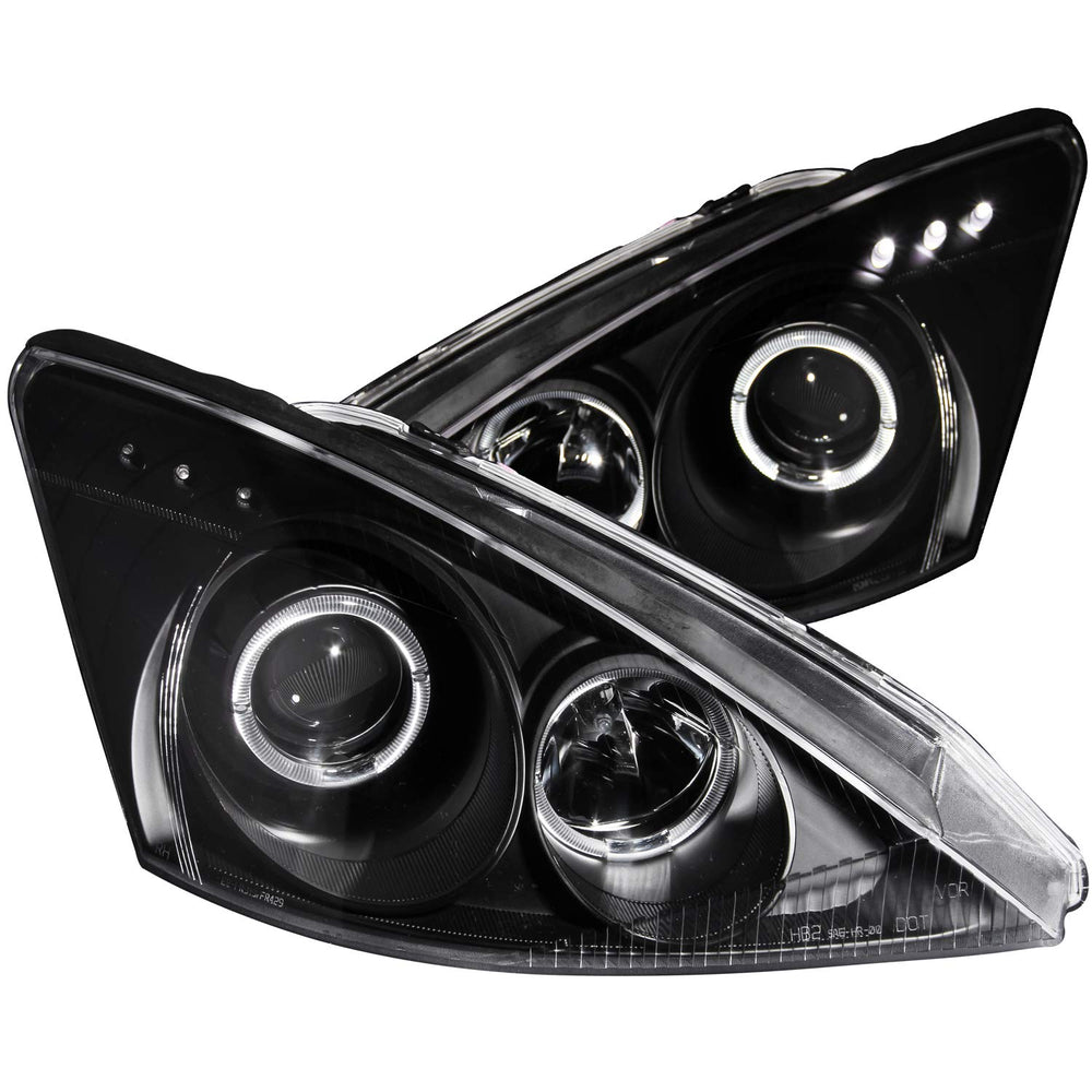 0004 FOCUS PROJECTOR HALO BLACK CLEAR WITH LED HEADLIGHTS