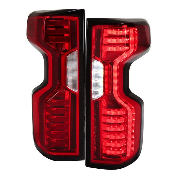 20-22 2500 HD AND 3500 HD LED TAIL LIGHTS CHROME HOUSING AND RED LENS