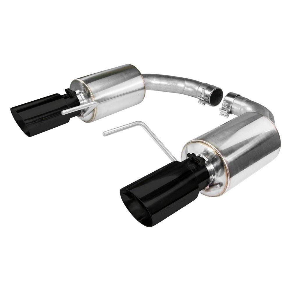 Axle Back Exhaust 15-17 Mustang GT Split Rear Dual Exit 3 in Black Tips Hardware Included Polished 304 Stainless Steel Pypes Exhaust