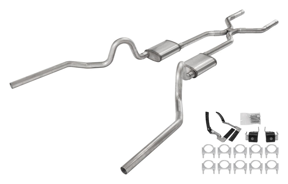1968-72 Olds 442 Crossmember-Back Valance Exit Hpipe Turbo Pro Muffler