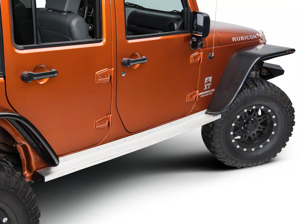 ~(47 lbs. 80X18X6)~ JK 4dr RockGuard Aluminum Rock Slider Kit - Raw