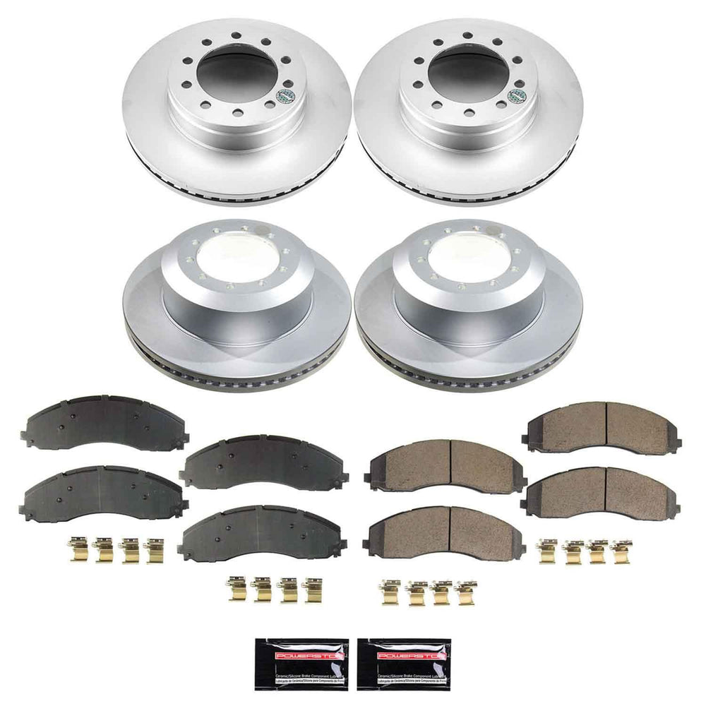 Power Stop 23-24 Ford F-450 Super Duty Front & Rear Z17 Coated Brake Kit