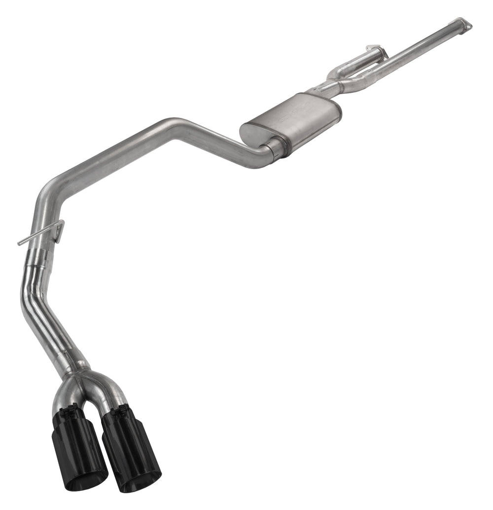 Cat-Back Exhaust System 14-20 Tundra Split Side Dual Exit 2.5 in Intermediate And 3 in Tail Pipe No Mufflers Hardware Incl Black Tip Incl Pypes Exhaust