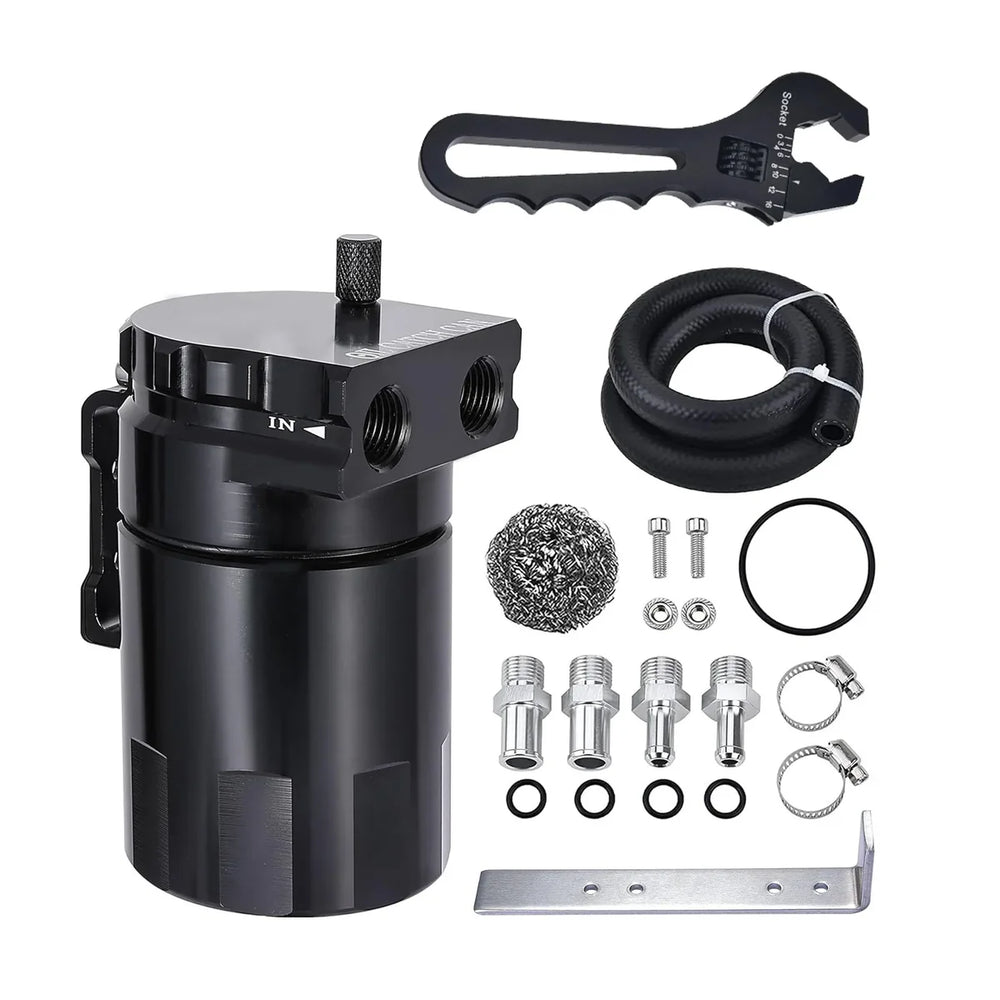 Baffled Oil Catch Can with Drain Valve