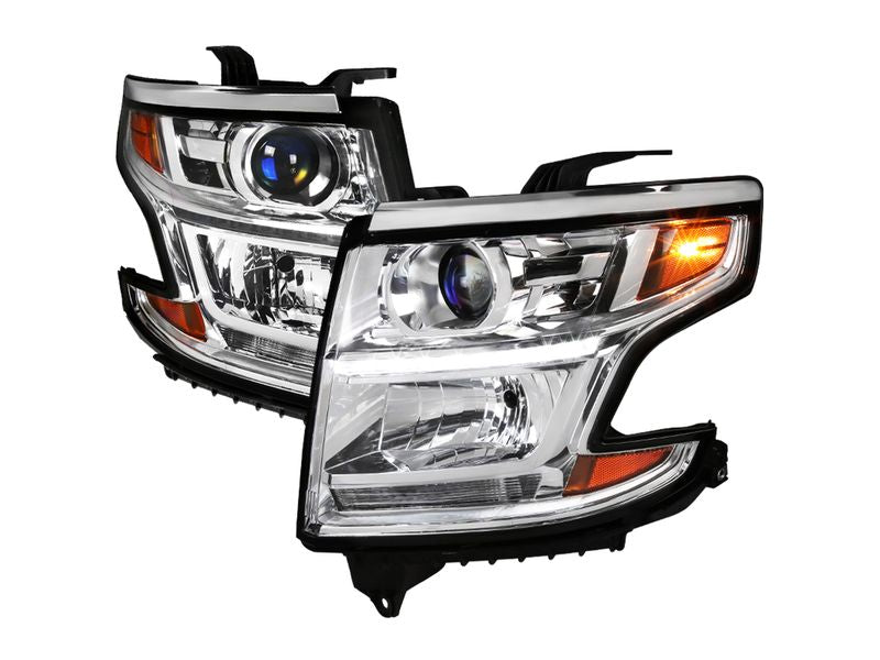 PROJECTOR HEADLIGHTS WITH LED- CHROME