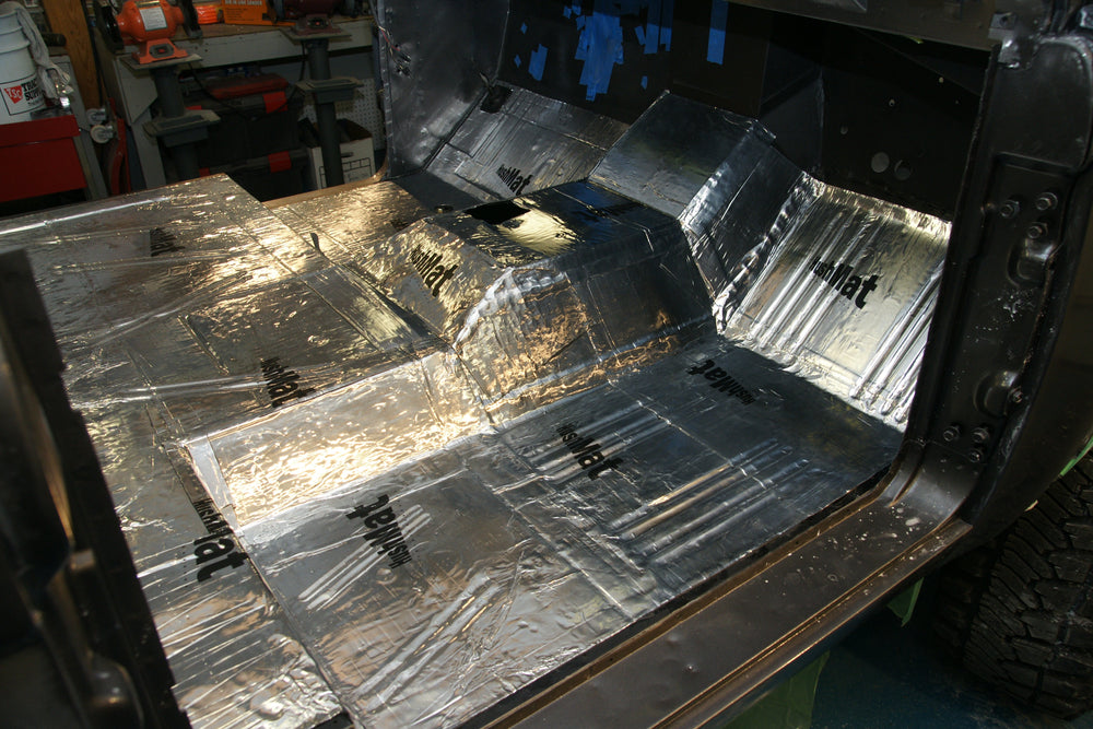 FLOOR PAN CUSTOM INSULATION KIT POLYMER BLACK BACKING SILVER