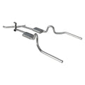 Crossmember Back w Xchange Exhaust System 70-71 GTO 68-72 442 Split Rear Dual Exit 2.5 in Intermediate And Tail Pipe w Valance Cutouts Race Pro Mufflers Hardware Incl Tip Not Incl Pypes Exhaust