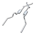 Crossmember Back w Xchange Exhaust System 70-71 GTO 68-72 442 Split Rear Dual Exit 2.5 in Intermediate And Tail Pipe w Valance Cutouts Race Pro Mufflers Hardware Incl Tip Not Incl Pypes Exhaust