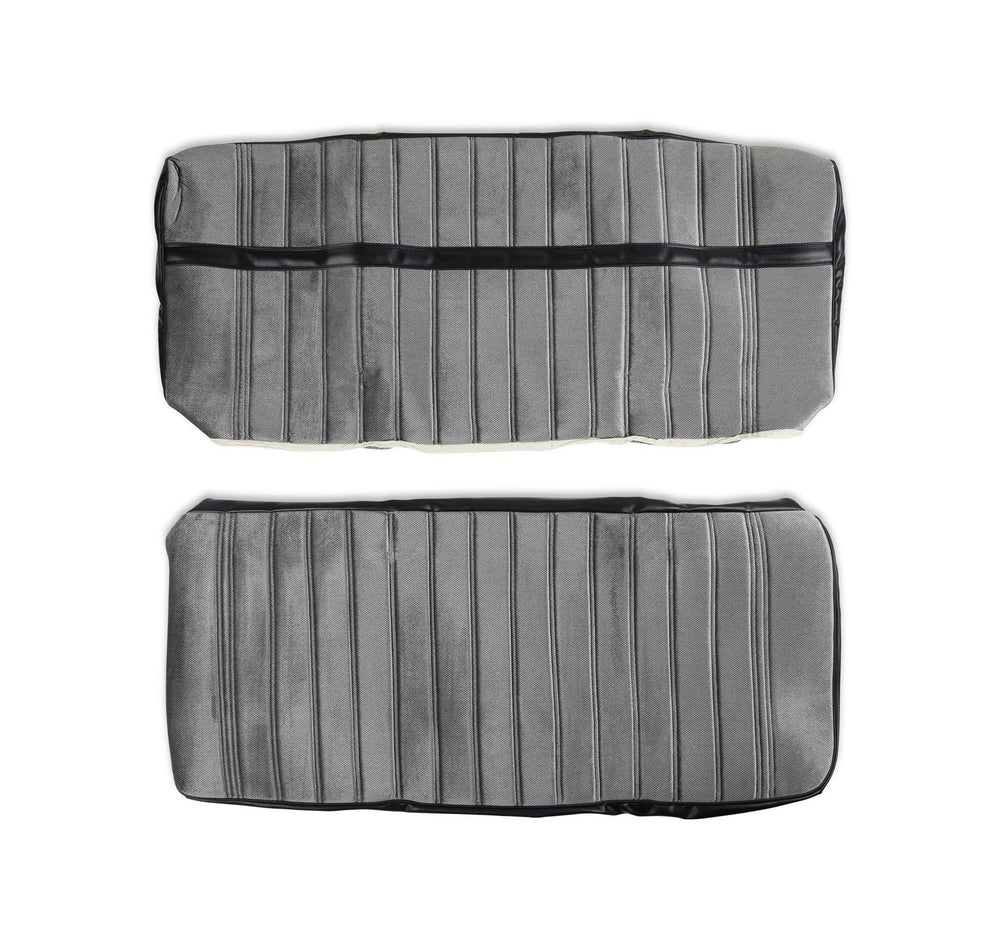 7380 C/K SEAT UPHOLSTERY KIT CLOTH/VINYL BLACK/SILVER
