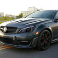 W204 2 DOOR COUPE 4 DOOR SEDAN HALOGEN PROJECTOR HEADLIGHTS WITH SEQUENTIAL SWITCHBACK TURN SIGNAL MATTE BLACK HOUSING SMOKED LENS