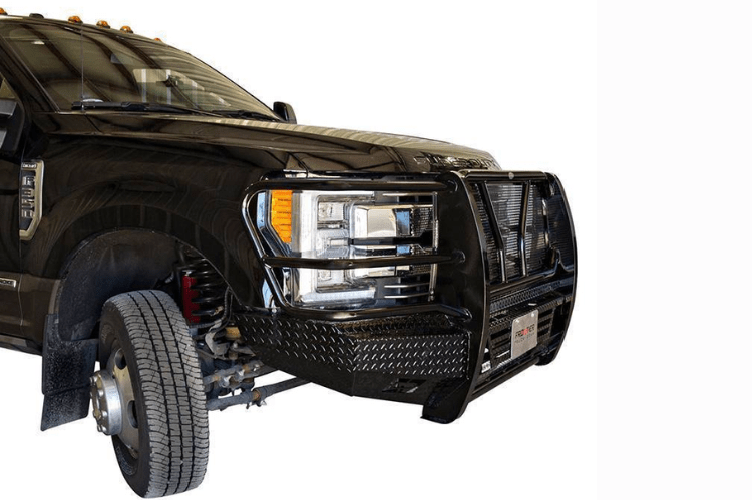 1719 F250/F350 FRONT BUMPER BLACK POWDER COATED W/LIGHT MOUNT WILL WORK W/ADAPTIVE CRUISE OPTION