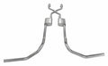Crossmember Back w X-Pipe Exhaust System 75-76 Ford Truck Split Rear Dual Exit 2.5 in Intermediate And Tail Pipe Hardware Incl Turbo pro Muffler Incl Tip Not Incl Catalytic Converter Incl Pypes Exhaust
