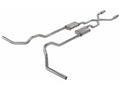 Crossmember Back w X-Pipe Exhaust System 75-76 Ford Truck Split Rear Dual Exit 2.5 in Intermediate And Tail Pipe Hardware Incl Turbo pro Muffler Incl Tip Not Incl Catalytic Converter Incl Pypes Exhaust