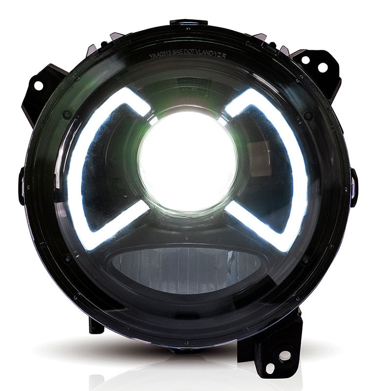 ~(7 lbs. 24X12X6)~ Jeep Wrangler JL/Gladiator JT Headlights w/ White X-Wing DRL