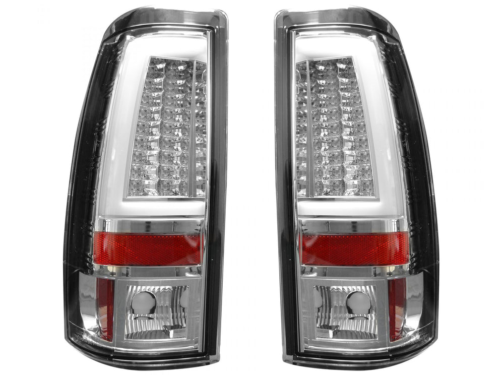 ~(11 lbs. 22X18X9)~ Chevy Silverado and GMC Sierra 99-07 (Fits 2007 inchClassicinch Body Style Only) OLED TAIL LIGHTS - Clear Lens