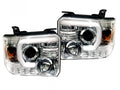 1418 SIERRA 1500/2500 1419 SIERRA 3500 PROJECTOR HEADLIGHTS W/SMOOTH OLED HALOS/DRLCLEAR