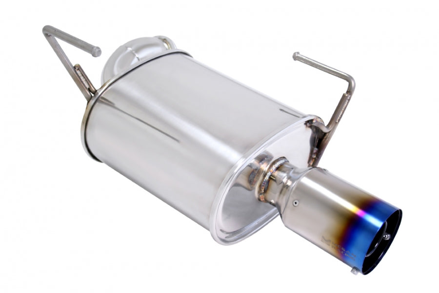 Megan Axle Back Exhaust Legacy 2.5i Only 2010-14 Single Muffler Blue Ti Tip
