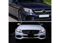 W205 LED PROJECTOR HEADLIGHTS CHROME HOUSING AND CLEAR LENS - SEQUENTIAL TURN SIGNAL - HALOGEN MODELS ONLY