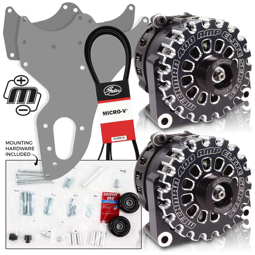 Elite Series 400 Amp Black Billet Alternator