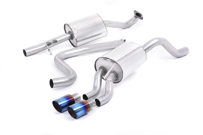 Cat-back Exhaust System Resonated Twin GT80 Cerakote Black Tips 80mm