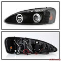 LED Projector Headlights w/ Halo Rings, Black