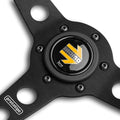 Prototipo 350mm Black Leather Steering Wheel White Stitching