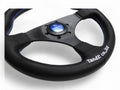 325mm Blue Leather Flat Steering Wheel