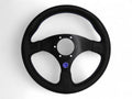 325mm Blue Leather Flat Steering Wheel