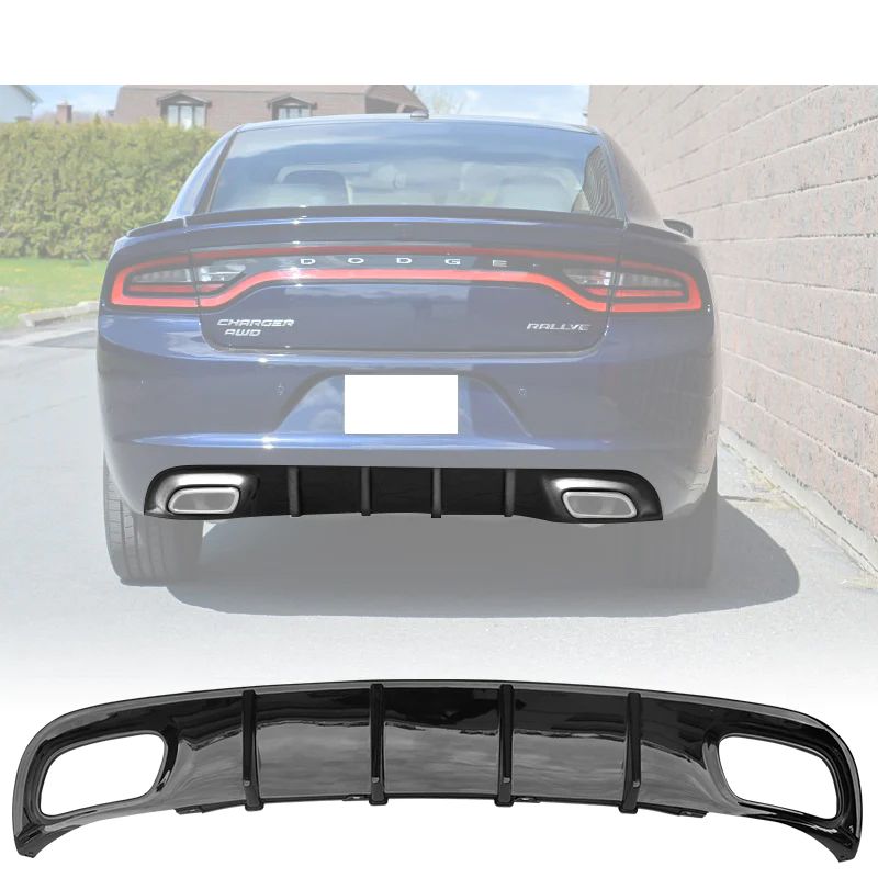 V2 Style Rear Diffuser, Gloss Black PP