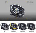 Projector LED Headlight Assembly with Halo Design
