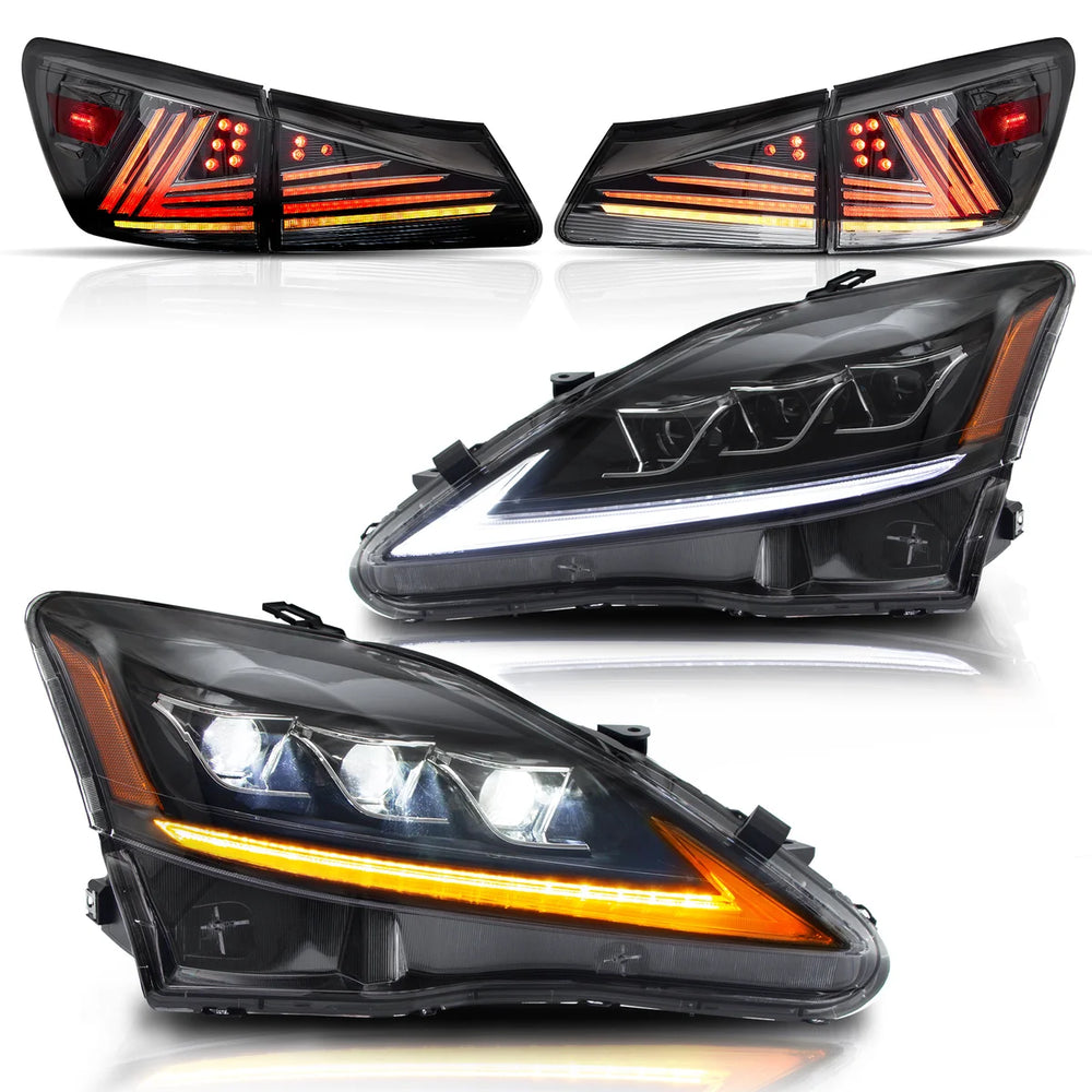 LED Headlight and Taillight Assembly Set with Sequential