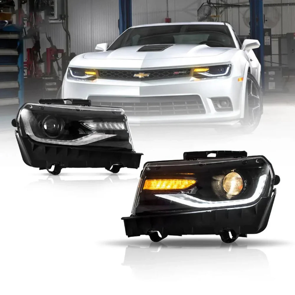 Dual Beam Projector LED Headlight Assembly Pair