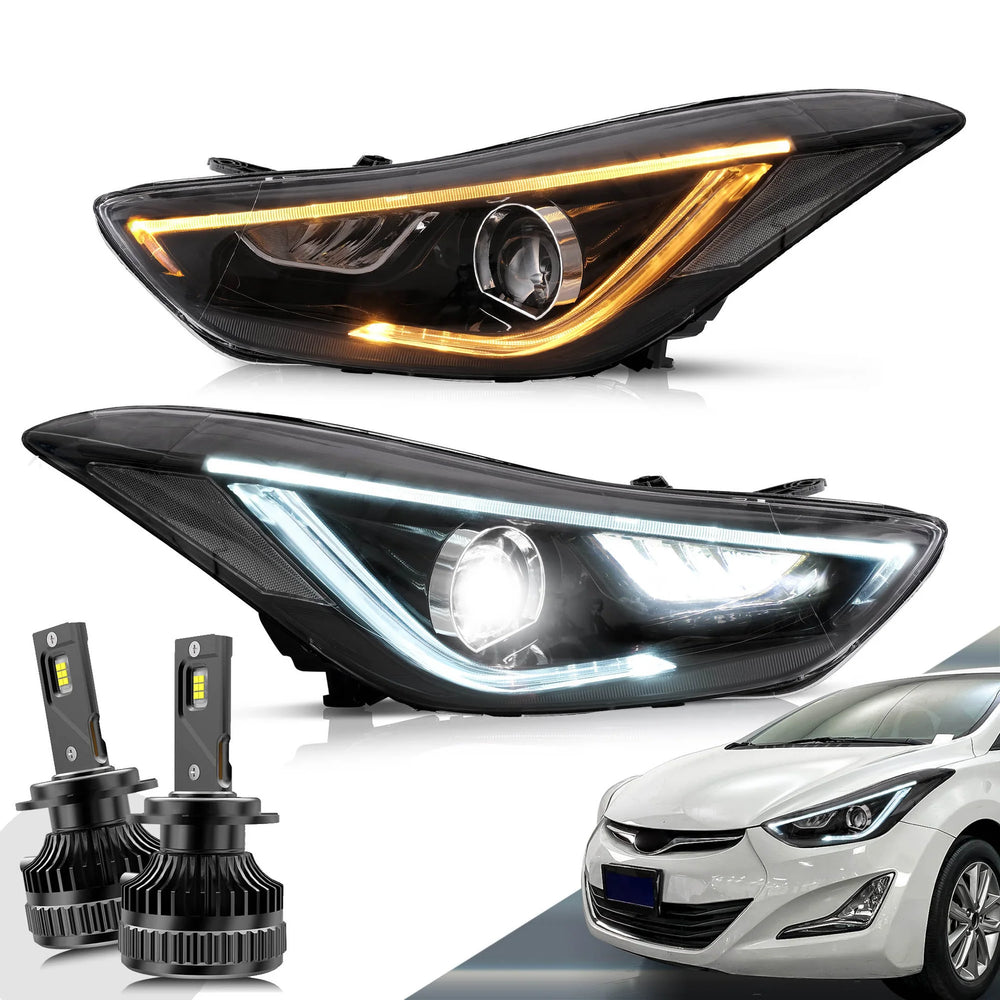 LED Headlights Black Housing H7/D2H 6500K