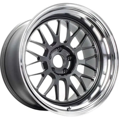 21A 18x9.5 5x114.3 Forged Mesh Wheel, Dark Gunmetal w/ Machined Lip