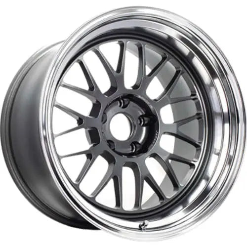 21A 18x9.5 5x114.3 Forged Mesh Wheel, Dark Gunmetal w/ Machined Lip