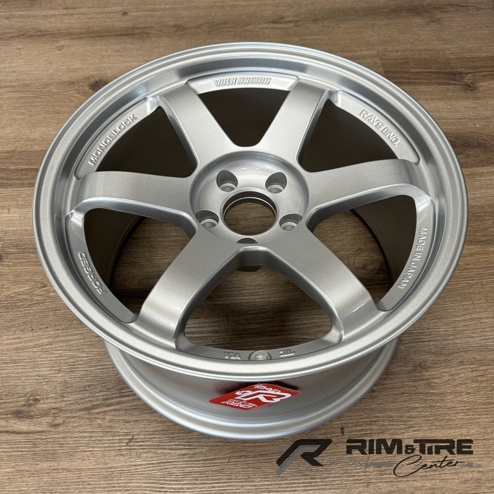 TE37SL 18x10 +30 5x114.3 Wheel Set, Diamond Silver