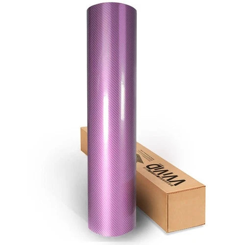 4.9 Mil Pink Tech Art Carbon Vinyl Wrap Film