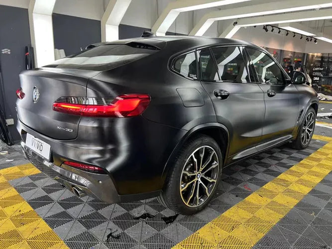 + Satin Black Automotive Vinyl Wrap